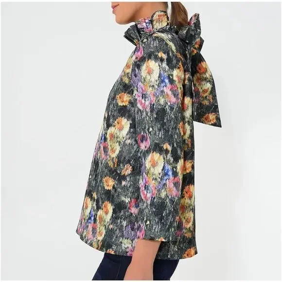 Tuckernuck Midnight Primrose Jacquard Faye Blouse NWT size XXS - Picture 2 of 7